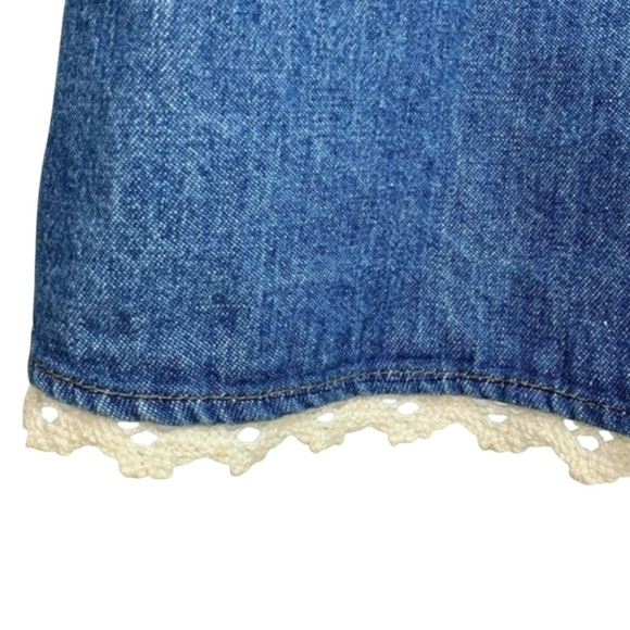 Mirage Vintage 90s Denim Midi Dress Embellished Art To Wear Cottagecore - Picture 8 of 11